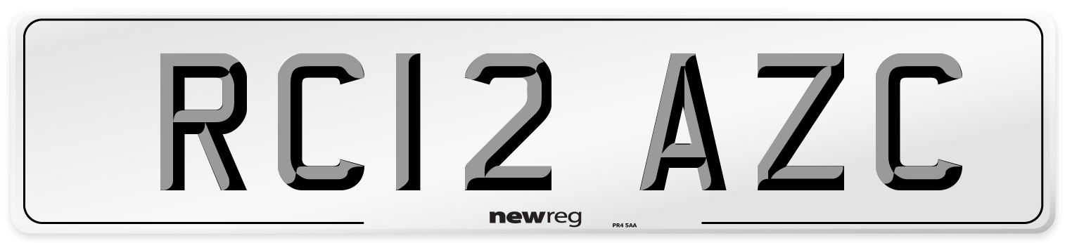 RC12 AZC Number Plate from New Reg